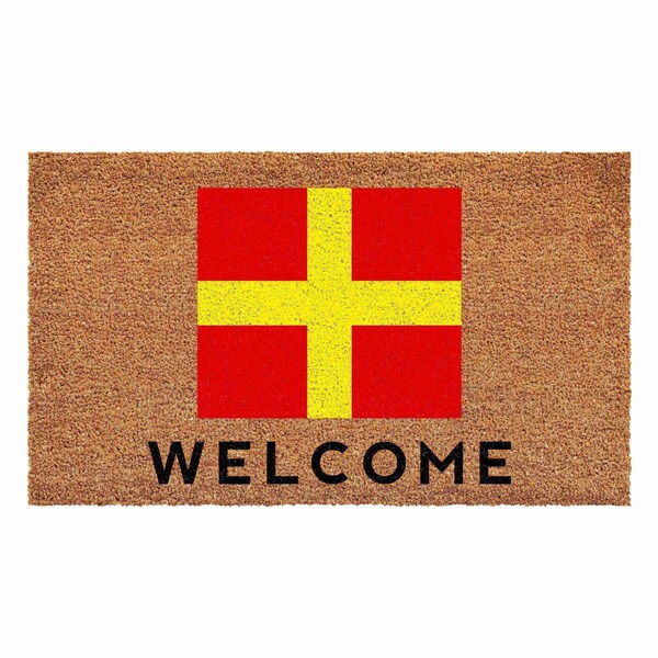 Calloway Mills Personalized Door Mat, Red, Yellow, Black, Natural, 17 in W x 29 in L 108121729R - main